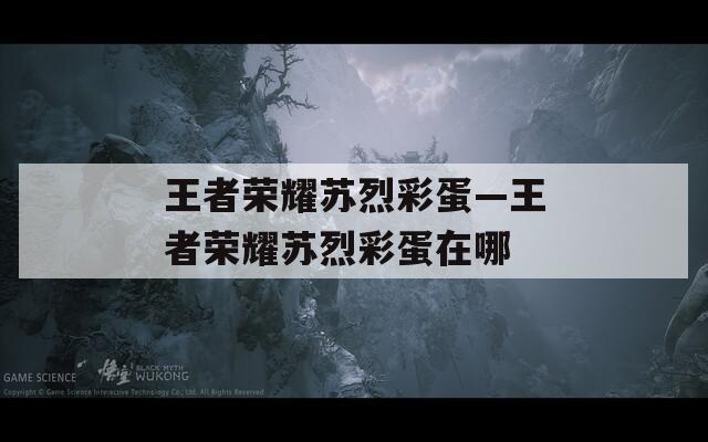 王者荣耀苏烈彩蛋—王者荣耀苏烈彩蛋在哪