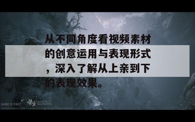 从不同角度看视频素材的创意运用与表现形式，深入了解从上亲到下的表现效果。