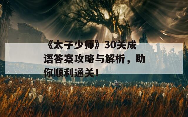 《太子少师》30关成语答案攻略与解析，助你顺利通关！