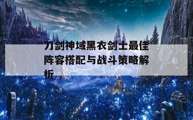 刀剑神域黑衣剑士最佳阵容搭配与战斗策略解析