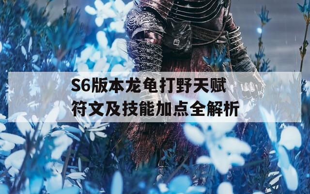 S6版本龙龟打野天赋符文及技能加点全解析