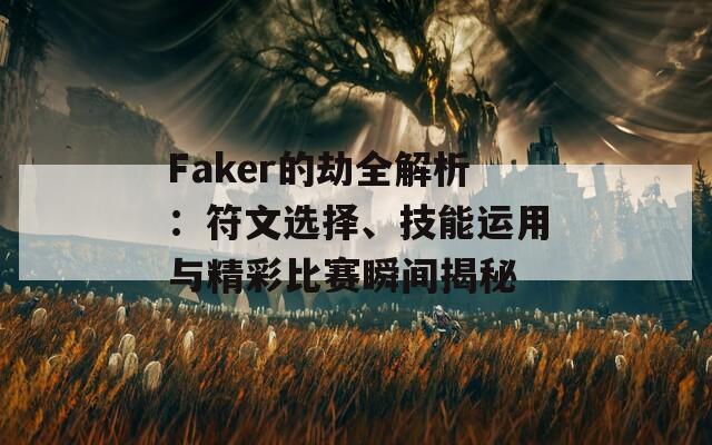 Faker的劫全解析：符文选择、技能运用与精彩比赛瞬间揭秘