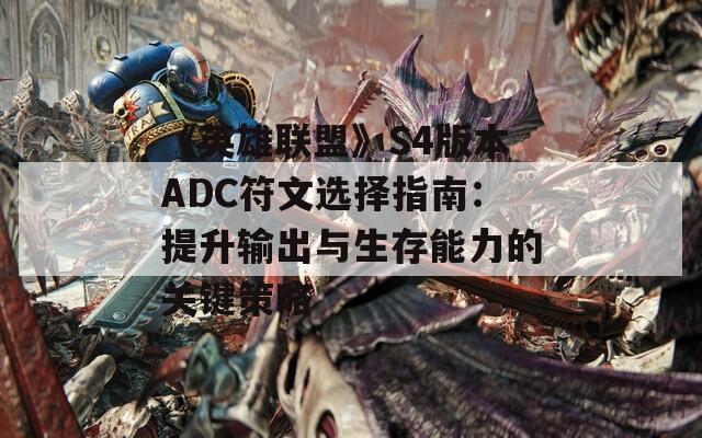 《英雄联盟》S4版本ADC符文选择指南：提升输出与生存能力的关键策略