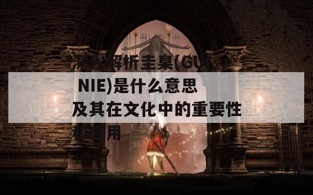 深入解析圭臬(GUI NIE)是什么意思及其在文化中的重要性和应用