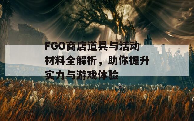 FGO商店道具与活动材料全解析，助你提升实力与游戏体验