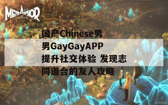 国产Chinese男男GayGayAPP提升社交体验 发现志同道合的友人攻略