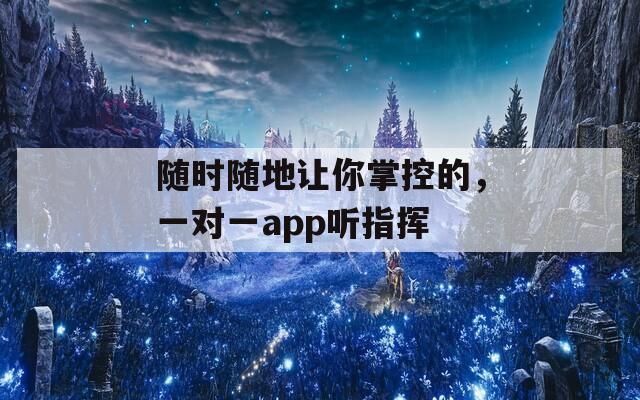 随时随地让你掌控的，一对一app听指挥