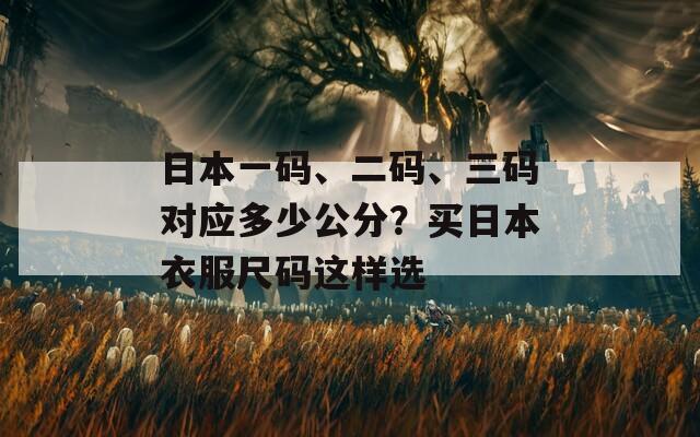 日本一码、二码、三码对应多少公分？买日本衣服尺码这样选