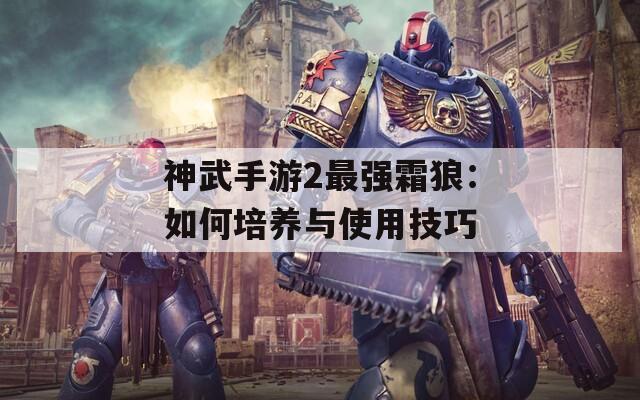 神武手游2最强霜狼：如何培养与使用技巧