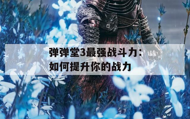 弹弹堂3最强战斗力：如何提升你的战力