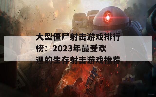 大型僵尸射击游戏排行榜：2023年最受欢迎的生存射击游戏推荐