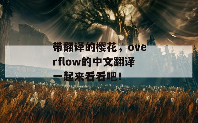 带翻译的樱花，overflow的中文翻译一起来看看吧！