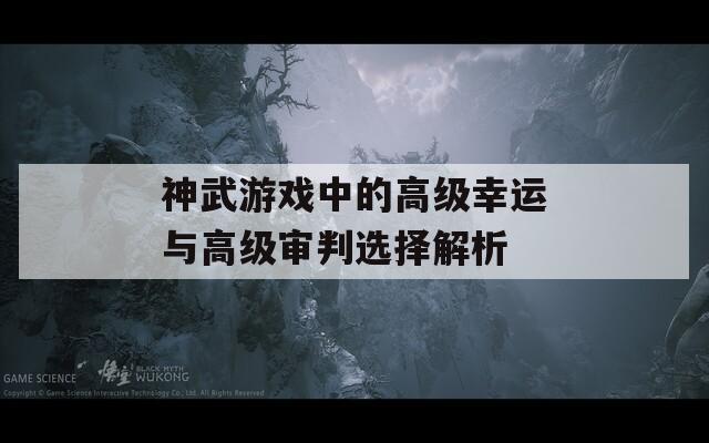 神武游戏中的高级幸运与高级审判选择解析