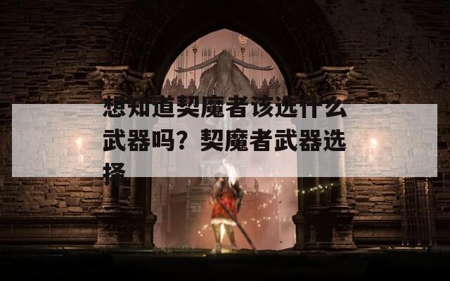 想知道契魔者该选什么武器吗？契魔者武器选择