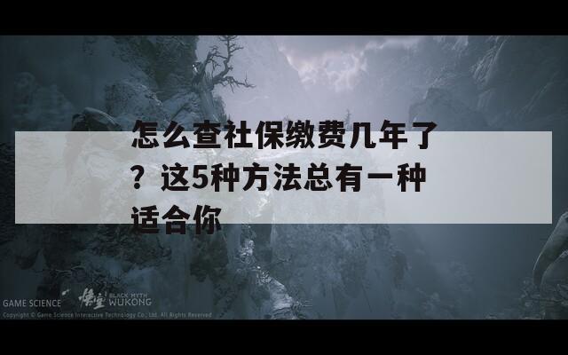 怎么查社保缴费几年了？这5种方法总有一种适合你