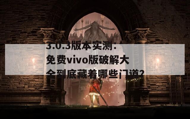 3.0.3版本实测：免费vivo版破解大全到底藏着哪些门道？