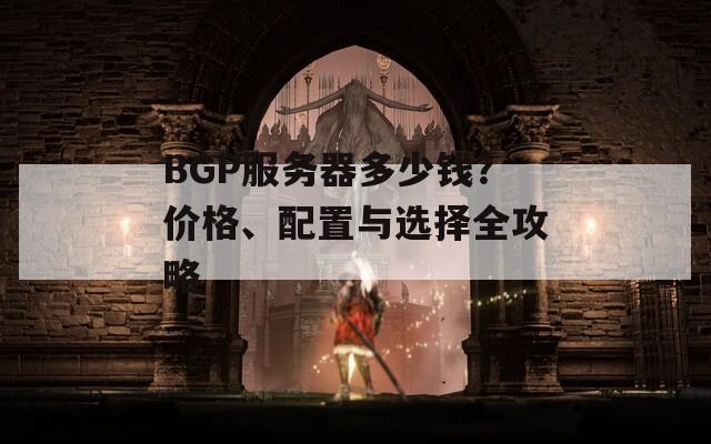 BGP服务器多少钱？价格、配置与选择全攻略