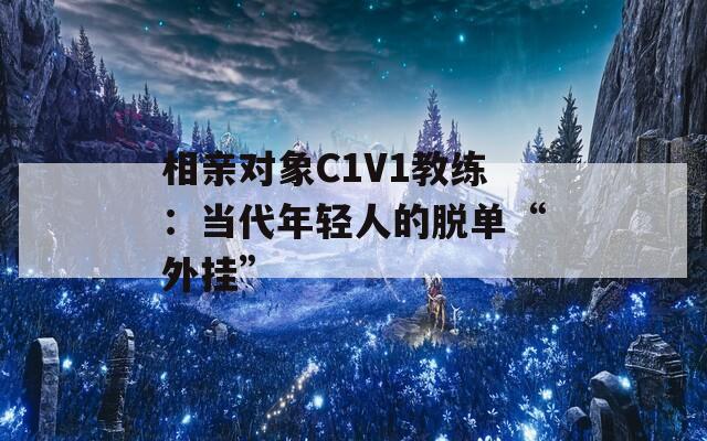 相亲对象C1V1教练：当代年轻人的脱单“外挂”