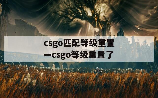 csgo匹配等级重置—csgo等级重置了