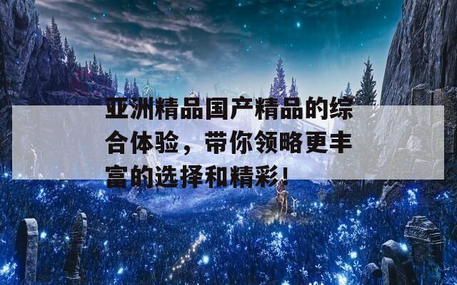 亚洲精品国产精品的综合体验，带你领略更丰富的选择和精彩！